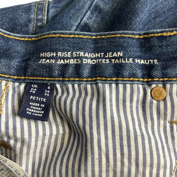 Lands'end Straight Leg Women's Jeans Denim Dark Indigo - Size 8 (Petite) - Picture 5 of 8